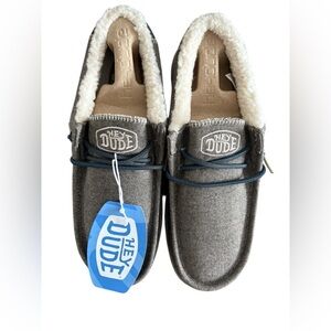 Hey Dude Choco Brown Loafers with Blue Accents